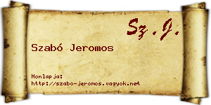 Szabó Jeromos névjegykártya